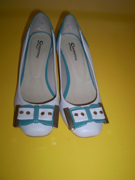 Sapato Boneca branco e azul sp26-34